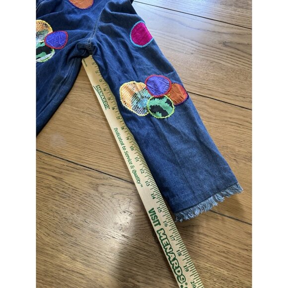 Allure Size Medium Women Blue Denim Button Up Embroidred Shirt Raw Hem Buttons - Picture 6 of 13